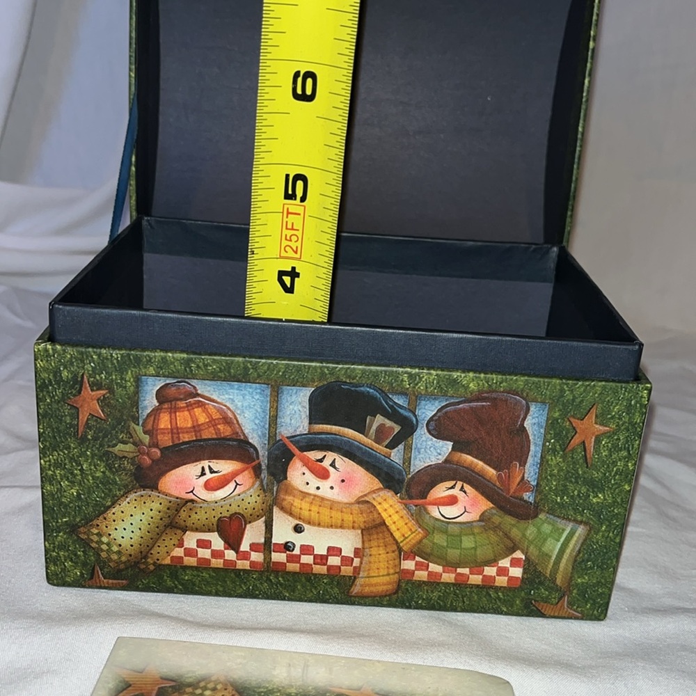 Snowman Recipe box with recipe cards - Picture 8 of 11